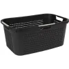 Online Corbeille à linge avec poignées design rotin noire 40 L Entretien Du Linge