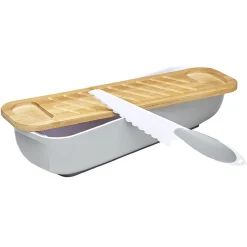 Gifi Rangement De Cuisine^Corbeille à pain avec planche et couteau polypropylène