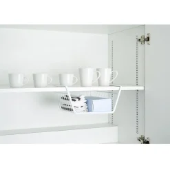 Gifi Rangement De Cuisine^Corbeille à suspendre en métal blanc L.32 cm