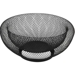 Gifi Conservation Alimentaire^Corbeille ronde en métal grillagé noir