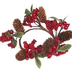 Gifi Préparation Culinaire^Couronne Noël pommes de pin et fruits rouges