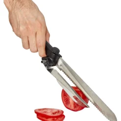 Gifi Préparation Culinaire^Couteau à trancher réglable noir en inox