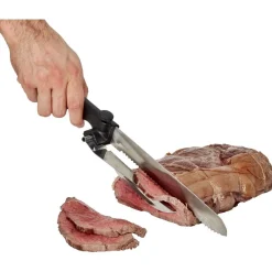 Gifi Préparation Culinaire^Couteau à trancher réglable noir en inox
