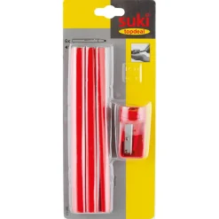 Crayon rouge Suki bricolage menuisier avec taille crayon^Gifi Sale