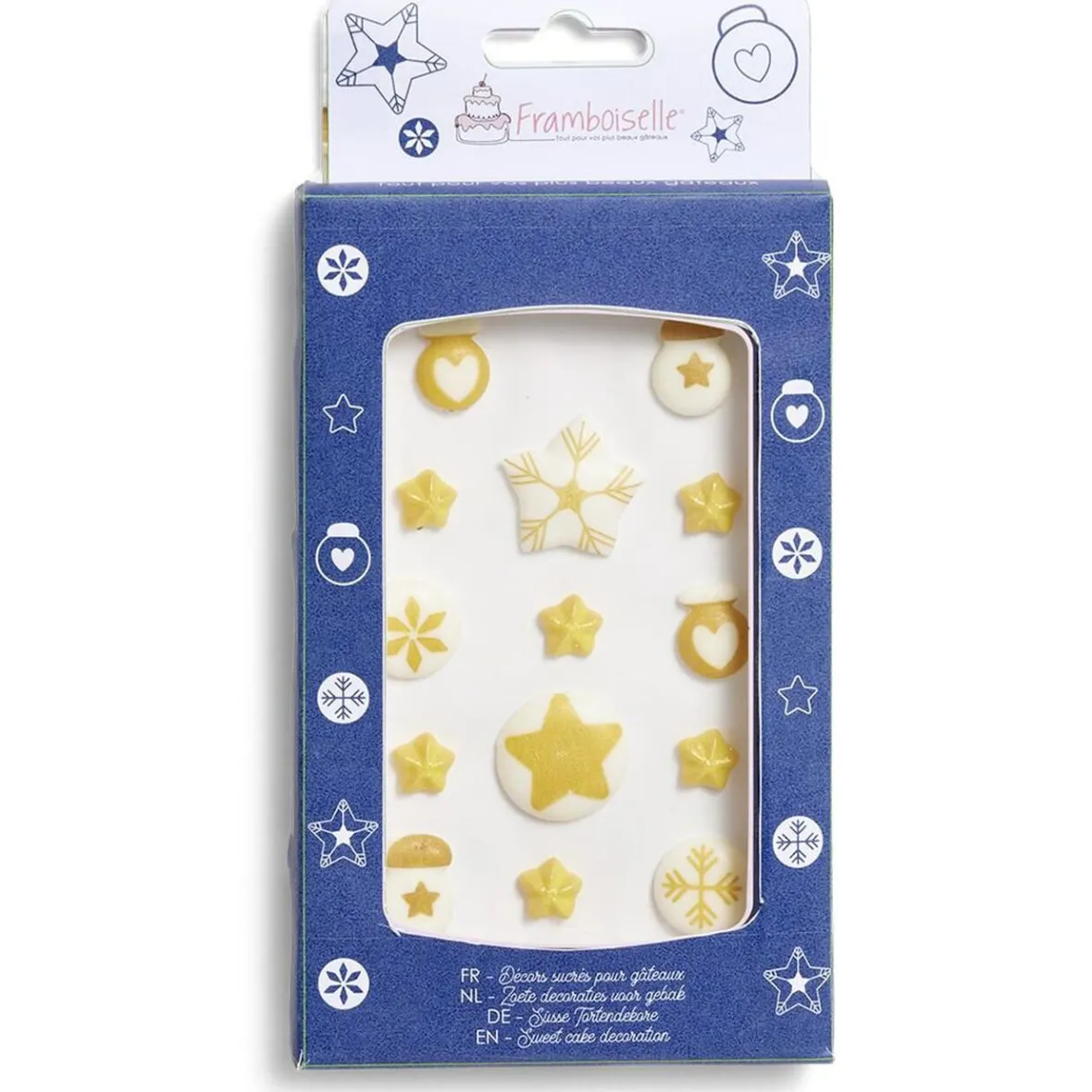 Gifi Préparation Culinaire^Décor sucré pour gâteau Noël doré Framboiselle 30g