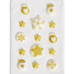 Gifi Préparation Culinaire^Décor sucré pour gâteau Noël doré Framboiselle 30g