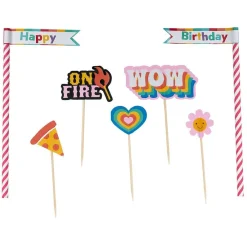 Gifi Préparation Culinaire^Décoration gâteau anniversaire pique thème candy x7