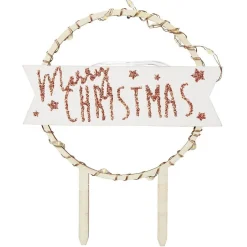 Gifi Préparation Culinaire^Décoration gâteau de Noël à LED en bois beige
