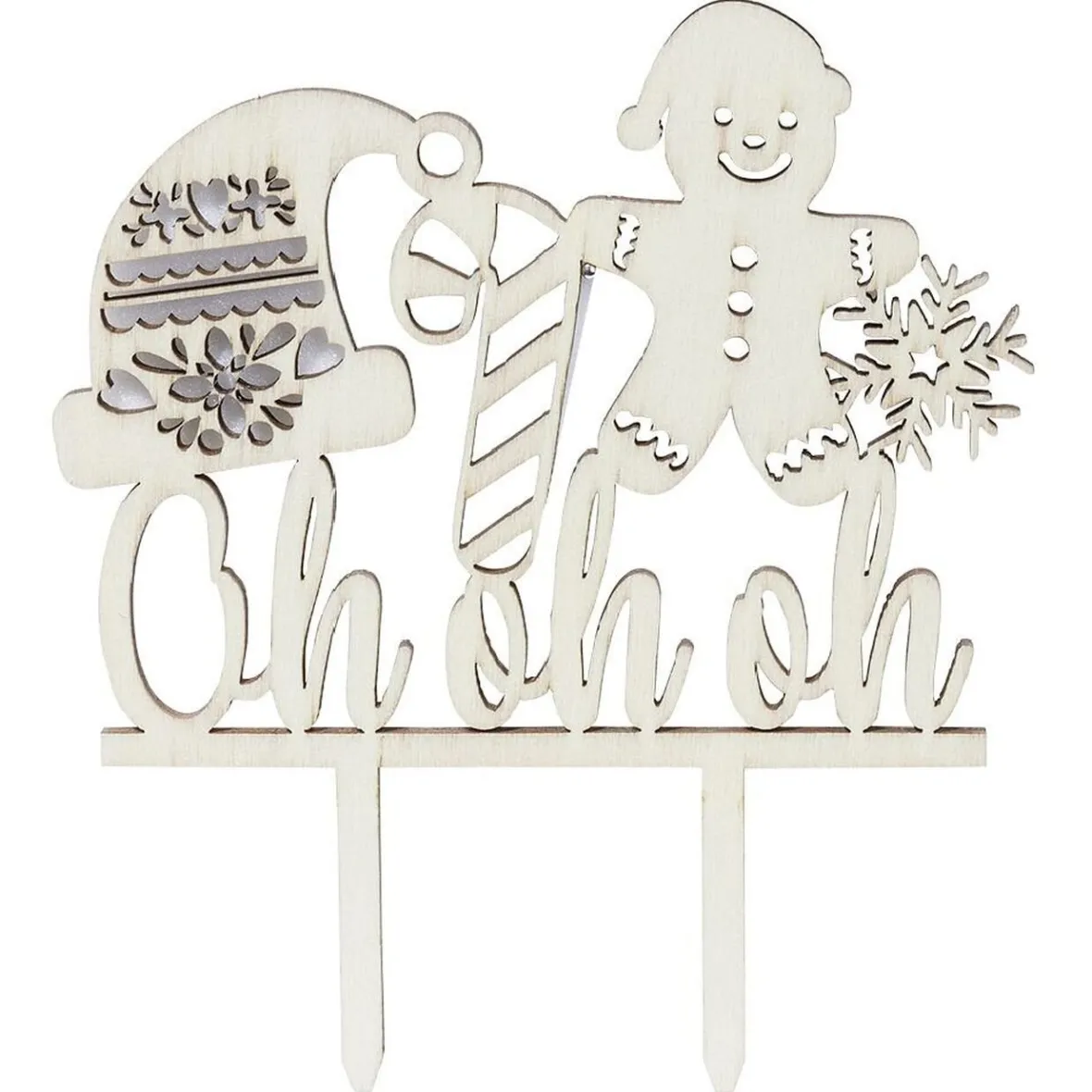 Gifi Préparation Culinaire^Décoration gâteau de Noël en bois beige