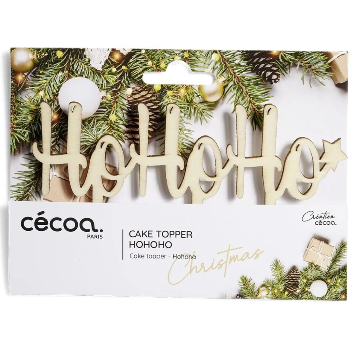 Gifi Préparation Culinaire^Décoration pour gâteau de Noël en bois