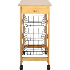 Gifi Rangement De Cuisine^Desserte 3 niveaux bambou et métal