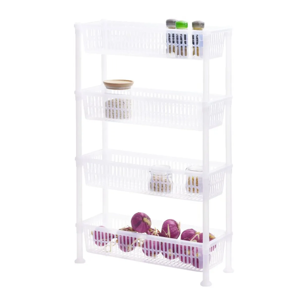 Gifi Rangement De Cuisine^Desserte 4 niveaux plastique transparent 50x19,5xH82cm