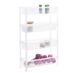 Gifi Rangement De Cuisine^Desserte 4 niveaux plastique transparent 50x19,5xH82cm
