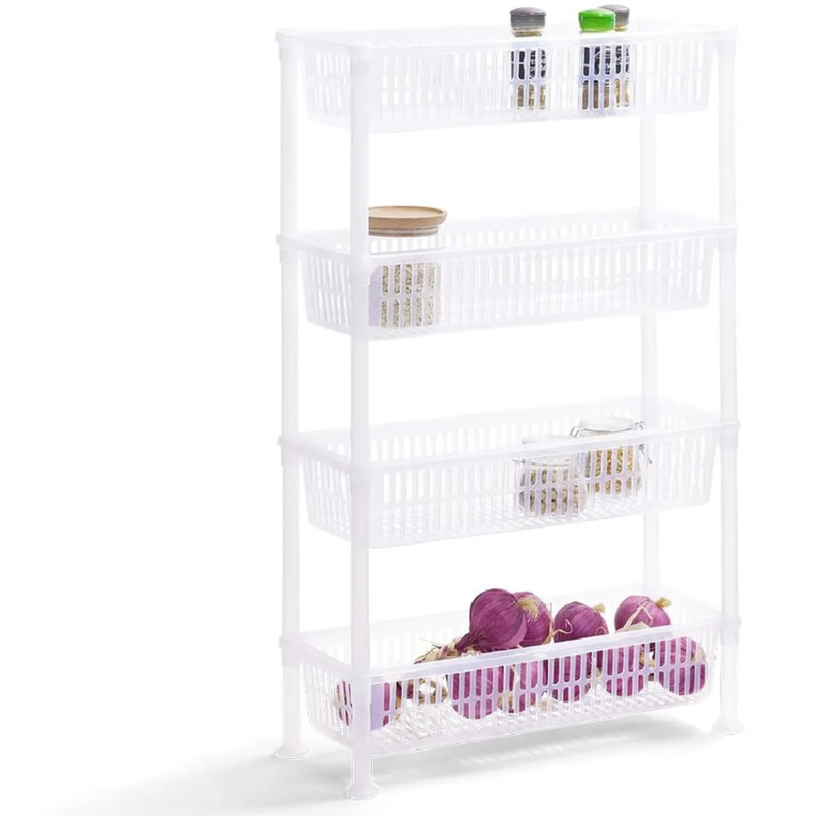 Gifi Rangement De Cuisine^Desserte 4 niveaux plastique transparent 50x19,5xH82cm