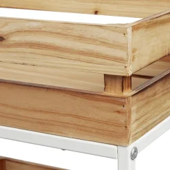 Gifi Rangement De Cuisine^Desserte à roulette en bois design cagette naturel 3 niveaux