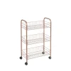 Gifi Rangement De Cuisine^Desserte à roulette Metaltex 3 étages orange cuivré