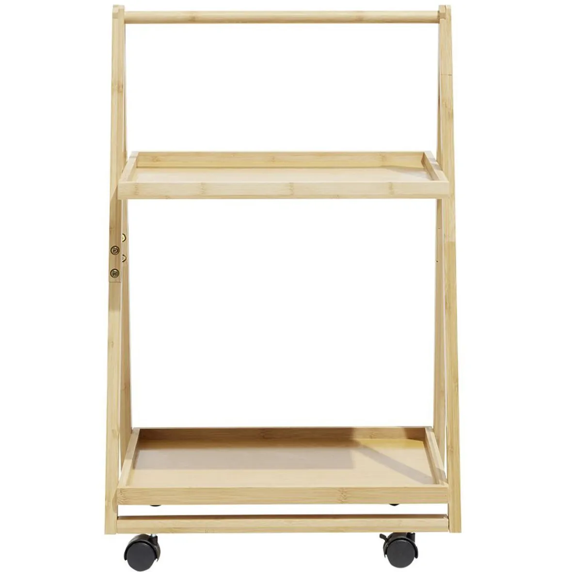 Gifi Rangement De Cuisine^Desserte à roulettes bambou 2 niveaux 50x38xH78cm