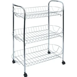 Gifi Rangement De Cuisine^Desserte en métal gris 3 niveaux - L.51xl.26,5xH.57cm