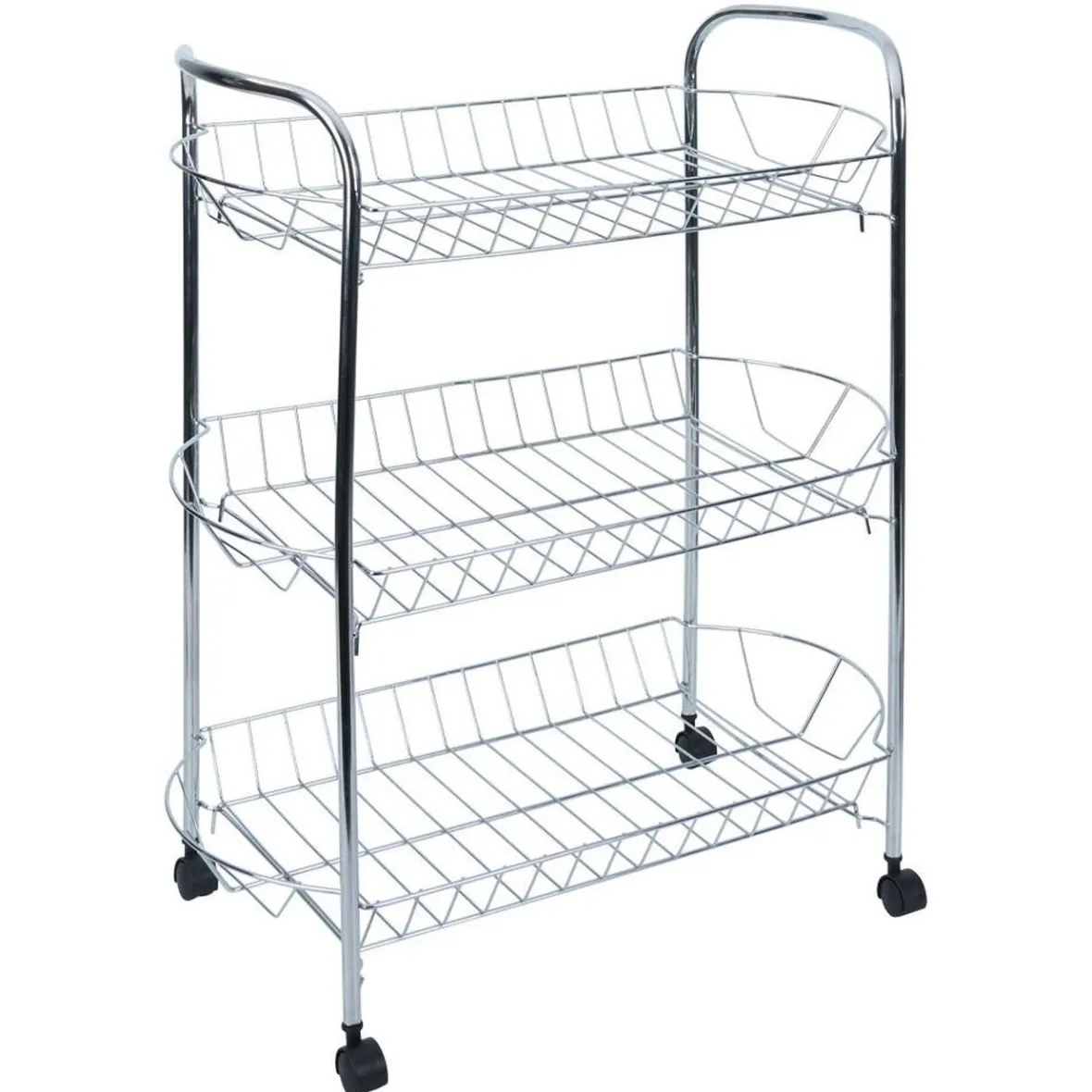 Gifi Rangement De Cuisine^Desserte en métal gris 3 niveaux - L.51xl.26,5xH.57cm