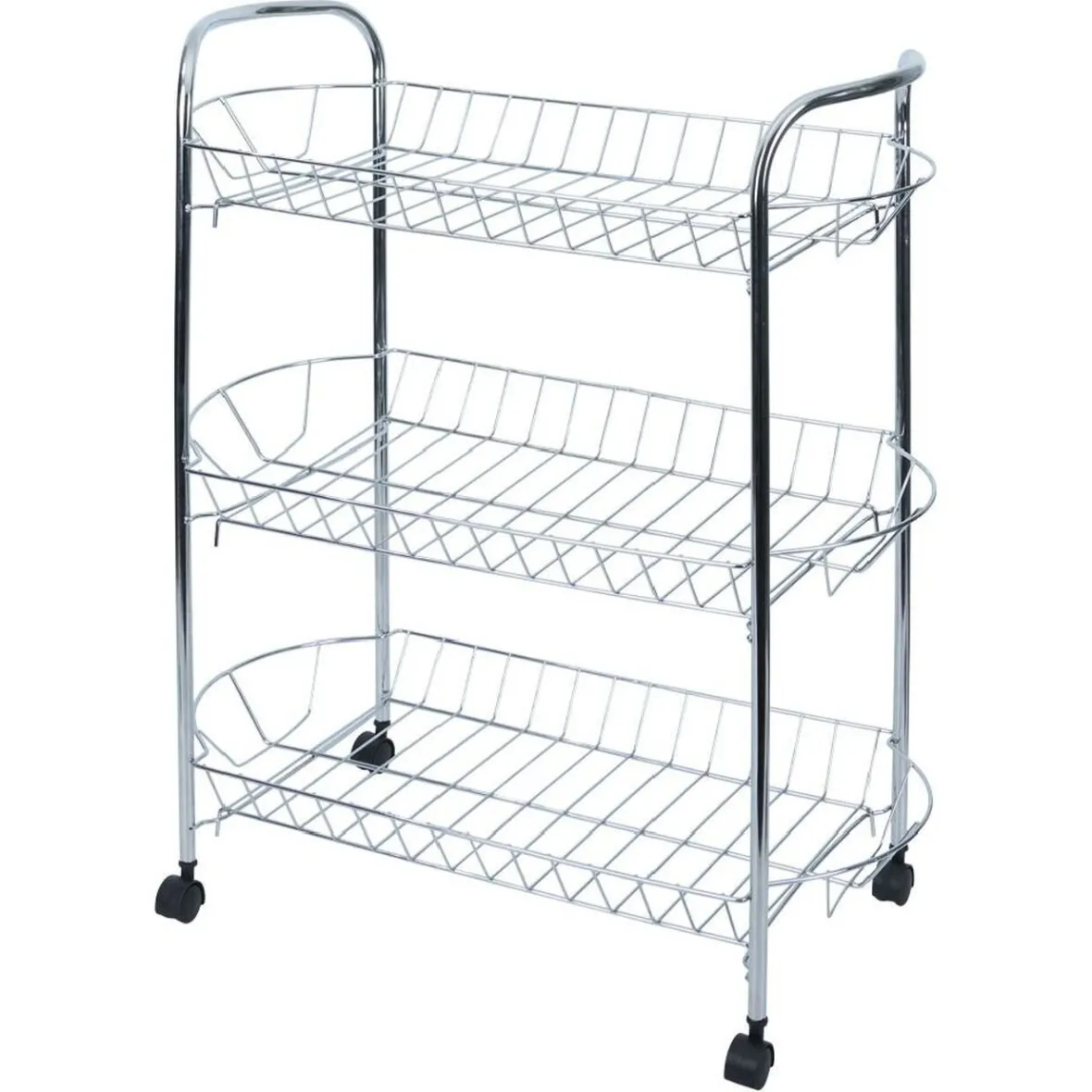 Gifi Rangement De Cuisine^Desserte en métal gris 3 niveaux - L.51xl.26,5xH.57cm