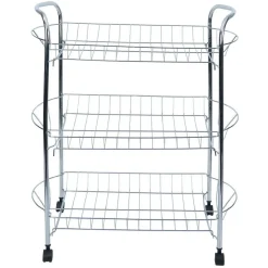 Gifi Rangement De Cuisine^Desserte en métal gris 3 niveaux - L.51xl.26,5xH.57cm