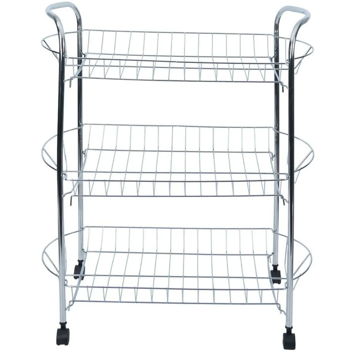 Gifi Rangement De Cuisine^Desserte en métal gris 3 niveaux - L.51xl.26,5xH.57cm