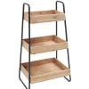 Gifi Rangement De Cuisine^Desserte vintage 3 niveaux noir naturel