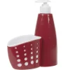 Best Distributeur de liquide vaisselle avec compartiment à éponge rouge Nettoyage Et Entretien