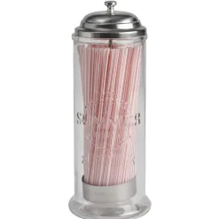Gifi Préparation Culinaire^Distributeur de pailles transparent gris