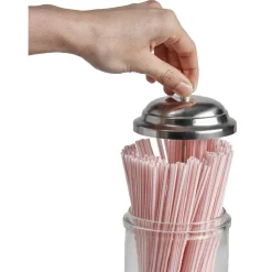 Gifi Préparation Culinaire^Distributeur de pailles transparent gris