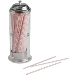 Gifi Préparation Culinaire^Distributeur de pailles transparent gris
