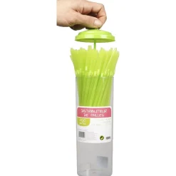 Gifi Préparation Culinaire^Distributeur de pailles vertes