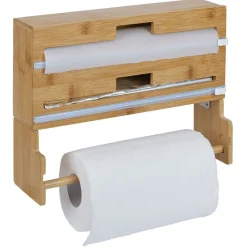 Gifi Conservation Alimentaire^Distributeur film alimentaire et essuie-tout bambou 33,5x10xH25cm
