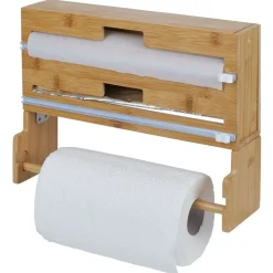 Gifi Conservation Alimentaire^Distributeur film alimentaire et essuie-tout bambou 33,5x10xH25cm