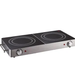 Gifi Petit Électroménager^Double plaque vitrocéramique noire et grise Cuisilux