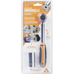 Douille universelle clé à cliquet avec adaptateur pour perçeuse^Gifi Outlet