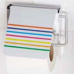 Dérouleur papier WC blanc rayures colorés^Gifi Hot