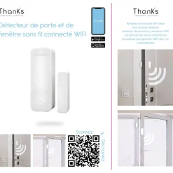 Détecteur d'ouverture de porte et fenêtre connecté WIFI^Gifi Sale