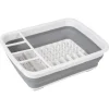 Gifi Rangement De Cuisine^Egouttoir à vaisselle rétractable blanc gris