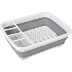 Gifi Rangement De Cuisine^Egouttoir à vaisselle rétractable blanc gris