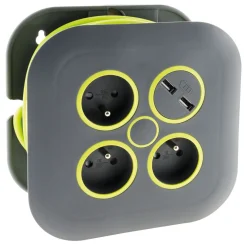 Enrouleur 7M - 3 prises 16A+2USB^Gifi Hot