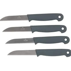 Gifi Préparation Culinaire^Eplucheur 4pcs en acier + plastique noir/blanc/gris/rouge