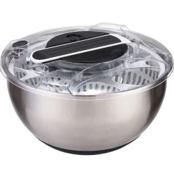 Gifi Préparation Culinaire^Essoreuse à salade 2 en 1 en inox