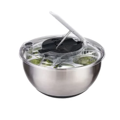 Gifi Préparation Culinaire^Essoreuse à salade 2 en 1 en inox