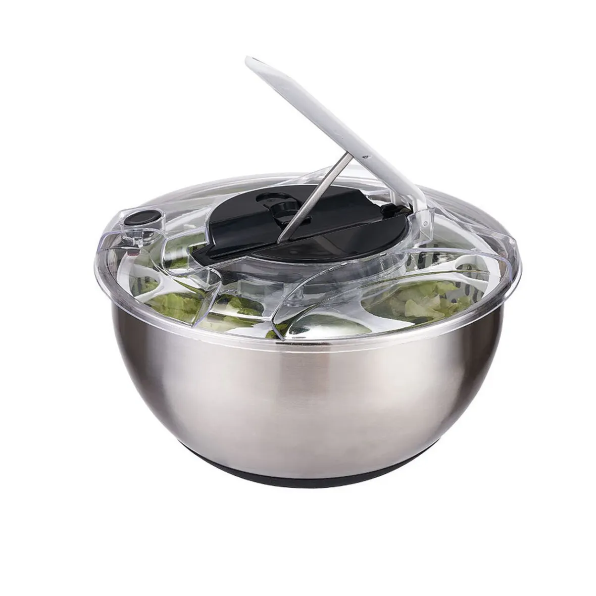 Gifi Préparation Culinaire^Essoreuse à salade 2 en 1 en inox