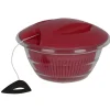 Gifi Préparation Culinaire^Essoreuse à salade 4 en 1 transparente et rouge