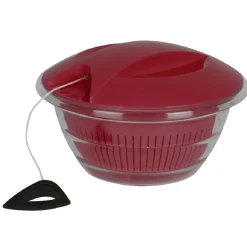 Gifi Préparation Culinaire^Essoreuse à salade 4 en 1 transparente et rouge