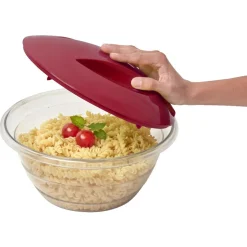 Gifi Préparation Culinaire^Essoreuse à salade 4 en 1 transparente et rouge