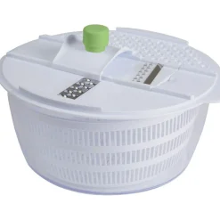Gifi Préparation Culinaire^Essoreuse à salade et mandoline 4 lames blanc vert