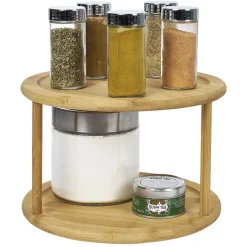 Gifi Rangement De Cuisine^Etagère de cuisine ronde rotative 2 niveaux